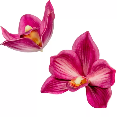 Orchidea virágfej polifoam D10cm sötétrózsaszín 24db/csom