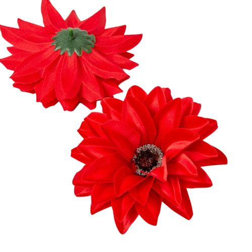 Dália virágfej szatén piros D12cm 72db/#
