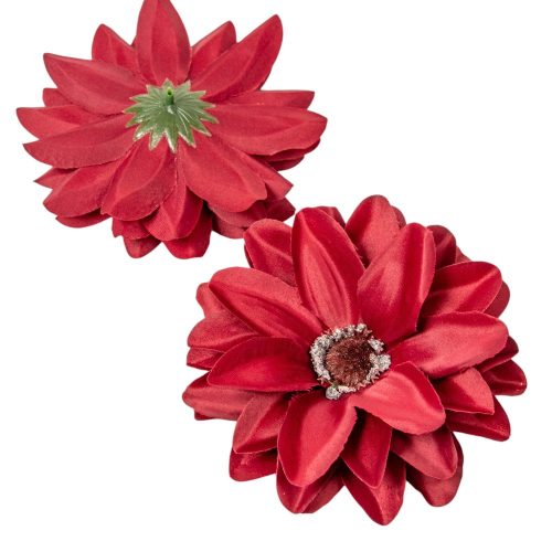 Dália virágfej szatén bordó D12cm 72db/#