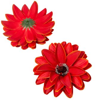 Dália virágfej szatén piros-narancs D12cm 72db/#