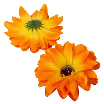 Dália virágfej szatén narancs D12cm 72db/#