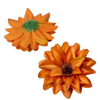 Dália virágfej szatén barna D12cm 72db/#