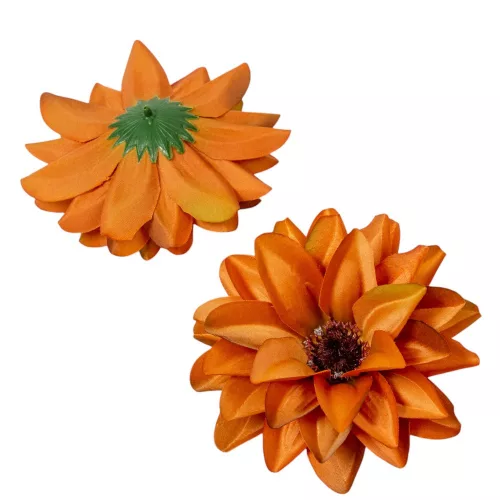 Dália virágfej szatén barna D12cm 72db/#