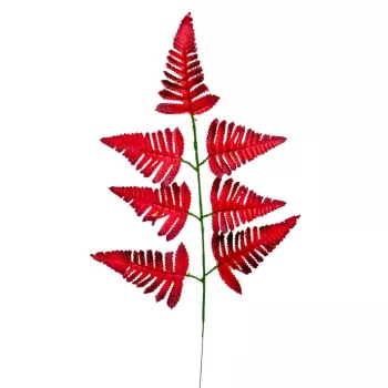 Páfrány levél M58cm piros 144db/#
