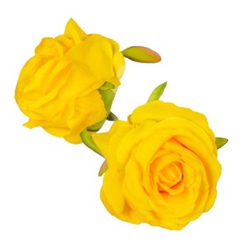   Rózsa virágfej 6cm sárga 6 darabos csomagban rendelhető (darab ár!)