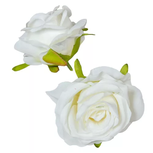 Rózsa virágfej 6cm krém 6 darabos csomagban rendelhető (darab ár!)
