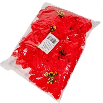 Mikulás virágfej piros D13cm 24db/csom