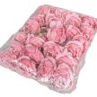 Rózsa virágfej D8cm rózsaszín R5 24db/csom