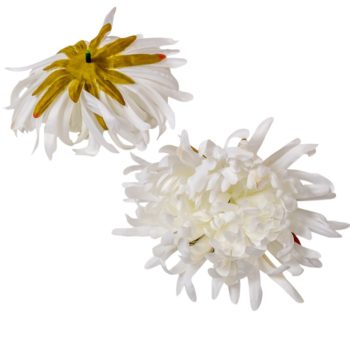 Krizantém virágfej fehér 11cm
