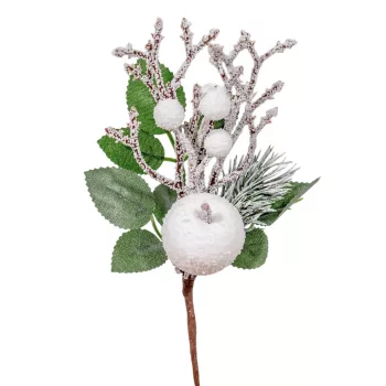 Almás, bogyós pick fehér 17cm