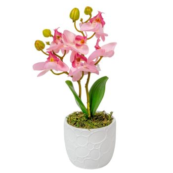 Orchidea cserepes gumi 2 ágú világos rózsaszín 28cm