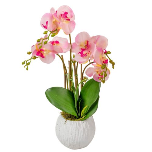Orchidea cserepes gumi 4 ágú rózsaszín 50cm