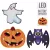 Halloween  dekoráció LED-es (elem nélkül) műa. M17cm 