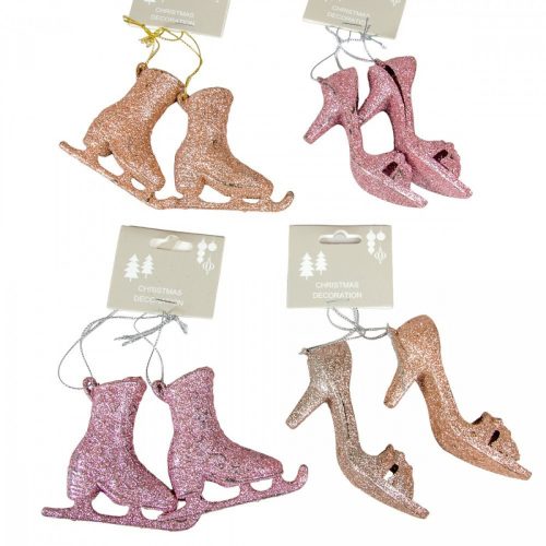 Akasztós kori, magassarkú glitteres 7cm 2db-os