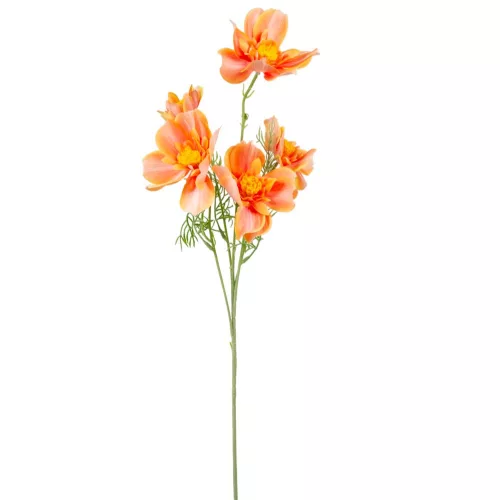 Pipacs ág narancssárga 5 virágos 90cm