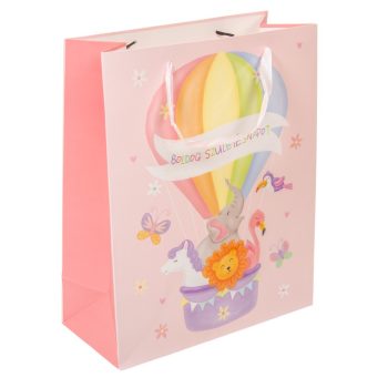   Ajándéktasak hőlégballonos Boldog születésnapot 26x32cm