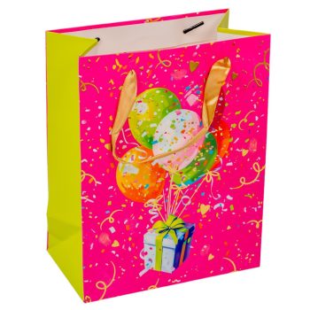 Ajándéktasak pink lufi 18x23cm