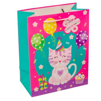 AjándéktasakBoldog születésnapot cicás 18x23cm