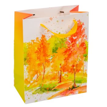 Ajándéktasak őszi erdő 18x23cm