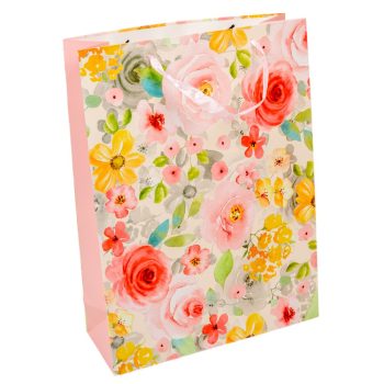Ajándéktasak virágok pasztel 31x42cm