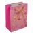 Ajándék tasak pezsgő mintával rózsaszín 18x23cm