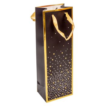 Ajándéktasak boros fekete-arany 12x36cm