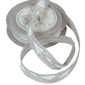 Textil szalag CLAIRE szürke 25mmx15m
