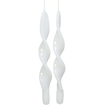 Lakkozott rövid szalag csavart gyertya fehér 270x22mm