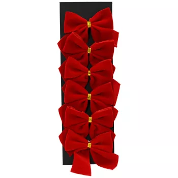 Bársony masni piros 5cm 6db-os