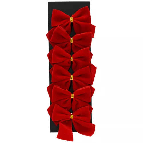 Bársony masni piros 5cm 6db-os