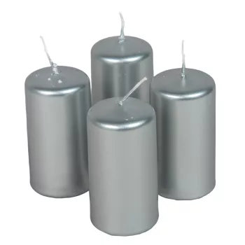 Metál adventi gyertya 80x40mm ezüst 4db/csom (db ár)