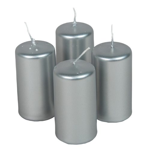 Metál adventi gyertya 80x40mm ezüst 4db/csom (db ár)