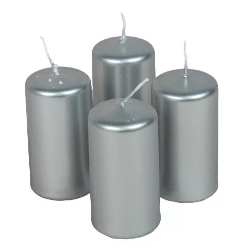 Metál adventi gyertya 80x40mm ezüst 4db/csom (db ár)