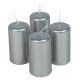 Metál adventi gyertya 80x40mm ezüst 4db/csom (db ár)