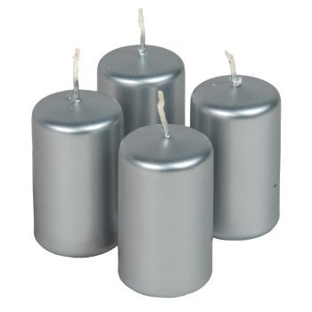 Metál adventi gyertya 70x40mm ezüst  4db/csom (db ár)