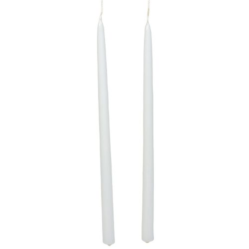 Lakkozott ceruza gyertya fehér 230x10mm 8db/csom (db ár)