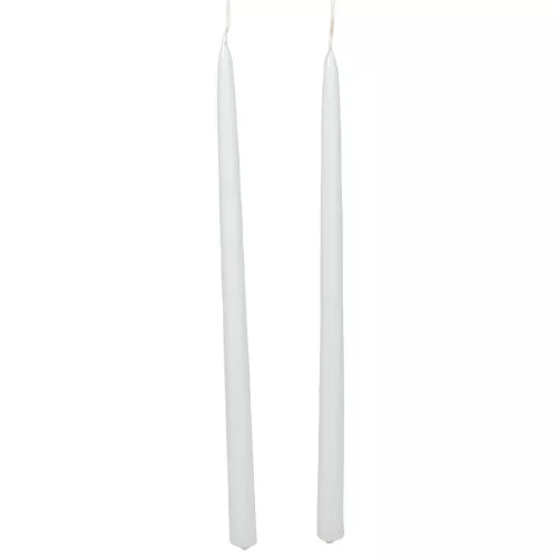 Lakkozott ceruza gyertya fehér 230x10mm 8db/csom (db ár)