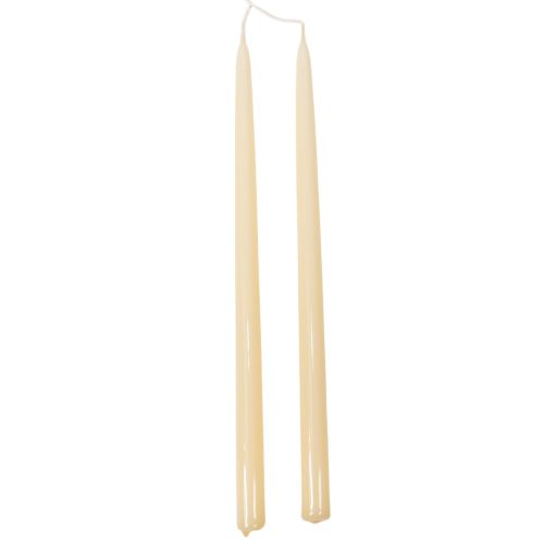 Lakkozott ceruza gyertya ecru 230x10mm 8db/csom (db ár)