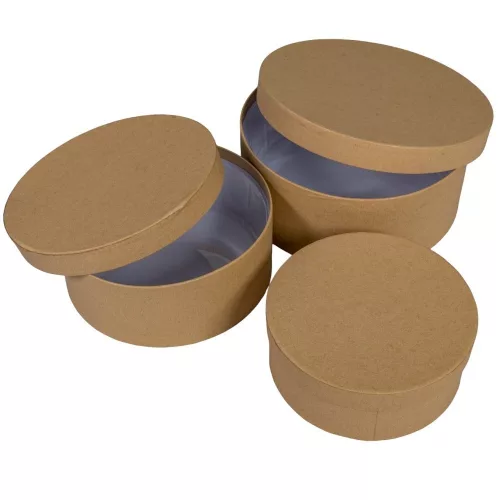 Papí rdoboz kerek kraft D20, 17, 15cm 3db-os