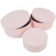 Papír doboz kerek bélelt pink D20,17,15cm  3db-os szett