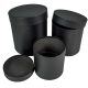 Papír doboz magas, kerek fekete  D20,18,15cm 3db-os