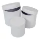 Papír doboz kerek magas matt fehér D20-18-15cm 3db-os