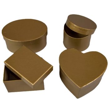 Papír doboz arany 8-11cm 4db-os szett