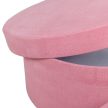 Papír doboz kerek bársony hatású pink D20-18-15cm 3db-os
