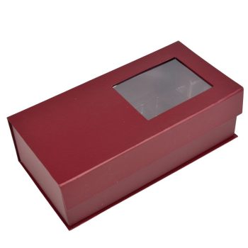 Papír doboz ablakos bordó M8,5x27,5x14cm