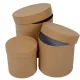 Papír doboz kerek kraft szett 17,5-15-12,5cm 3db-os 