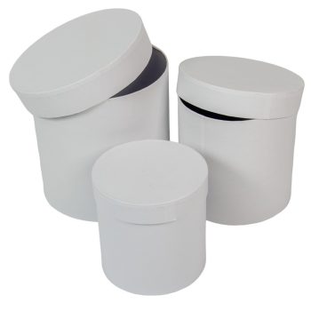 Papír doboz kerek magas fehér D18-15-12cm 3db-os