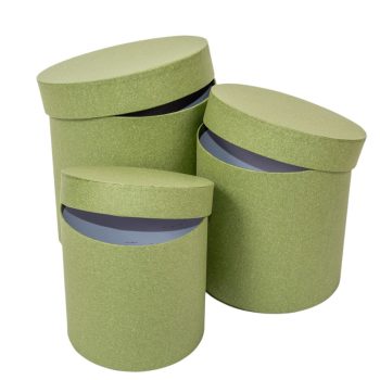 Papír doboz kraft zöld 20x20cm 3db-os csomag