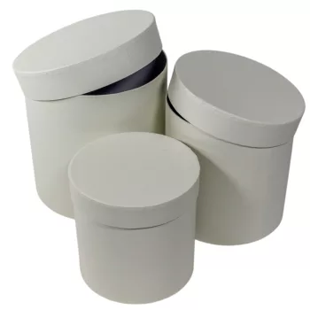 Papír doboz magas kerek bright white 20-17,5-15cm 3db-os
