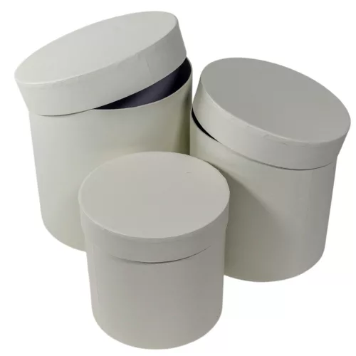 Papír doboz magas kerek bright white 20-17,5-15cm 3db-os
